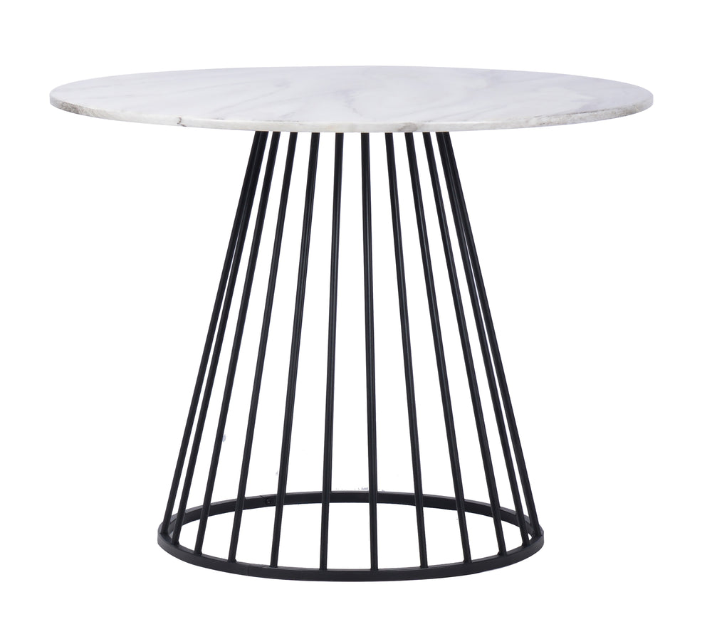 VIG Furniture Modrest Holly - Modern Round White and Black Dining Table VGFH-257012-WB-DT