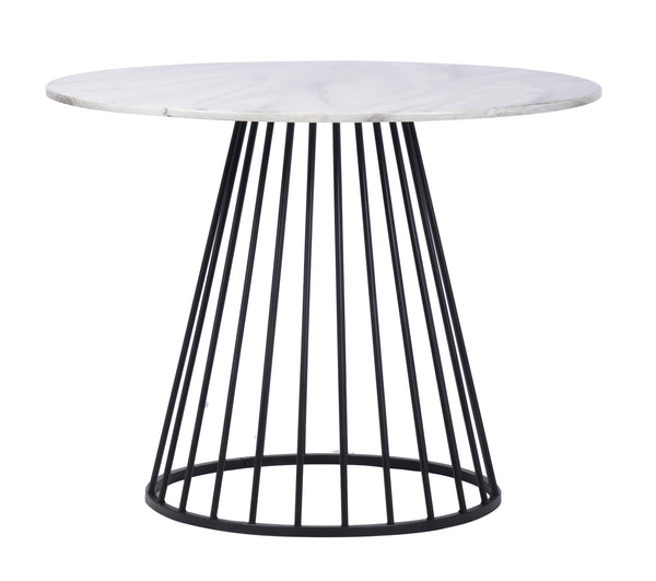 VIG Furniture Modrest Holly - Modern Round White and Black Dining Table VGFH-257012-WB-DT