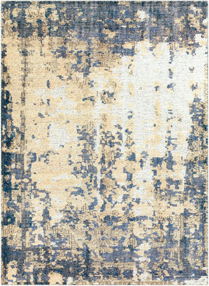 Hoboken HOO-1018 Traditional Wool Rug HOO1018-811 Bright Blue, Dark Blue, Dark Brown, Khaki, Ivory 100% Wool 8' x 11'