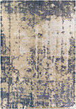 Hoboken HOO-1018 Traditional Wool Rug HOO1018-913 Bright Blue, Dark Blue, Dark Brown, Khaki, Ivory 100% Wool 9' x 13'