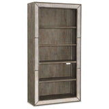 1641-10 Traditional-Formal Rustic Glam Bookcase In Rubberwood Solids With Quartered White Oak Veneers And Glass