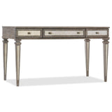1641-10 Traditional-Formal Rustic Glam Leg Desk In Rubberwood Solids With Quartered White Oak Veneers And Glass