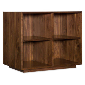 1650-10 Transitional Elon Bunching Short Bookcase In Rubberwood Solids And Flat Cut Walnut Veneer