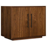 1650-10 Transitional Elon Two-Door Cabinet In Rubberwood Solids And Flat Cut Walnut Veneer