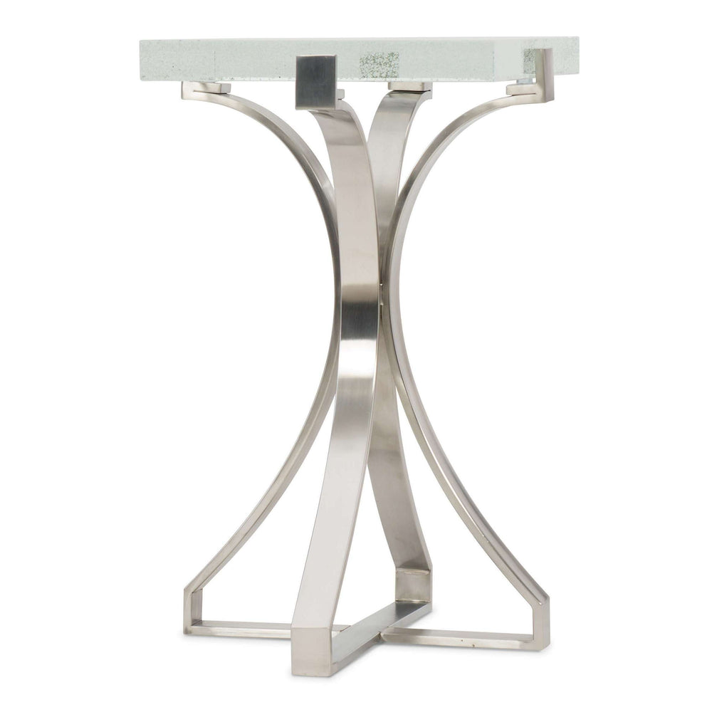 500-50 Modern Bubble Glass Accent Table with Chrome Base – Stylish, Functional, and Chic Design