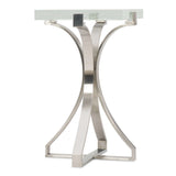 500-50 Modern/Contemporary Bubble Glass And Stainless Steel Bubble Glass Accent Table