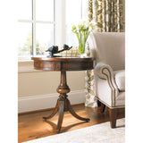 500-50 Traditional/Formal Hardwood Solids & Walnut Veneers Round Pedestal Accent Table