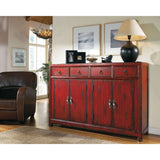 500-50 Transitional Hardwood Solids And Veneers 58'' Red Asian Cabinet
