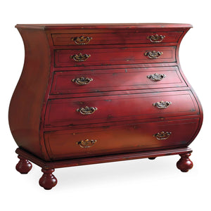 5102-85 Transitional Hardwood Solids And Veneers Red Bombe Chest