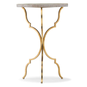 5540-50 Traditional/Formal Rod Iron And Travertine Round Martini Table