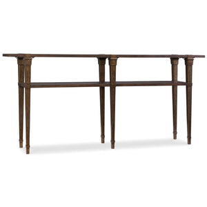 5589-85 Transitional Hardwood Solids And Acacia Veneers With Metal Sheet, Tube And Resin Skinny Console Table