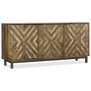 5649-55 Casual Mango Wood, Metal And German Silver Serramonte 69In Entertainment/Accent Console