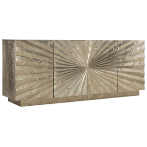 5667-55 Transitional Mango And Hardwood Solids With German Silver Foil Big Bang 78In Entertainment Console
