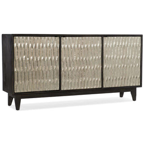 5716-85 Transitional Mango Solids With German Silver Foil Shimmer Three-Door Credenza