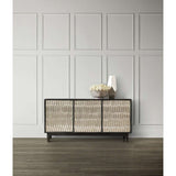 5716-85 Transitional Mango Solids With German Silver Foil Shimmer Three-Door Credenza