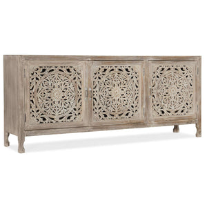 5726-55 Traditional/Formal Mango And Hardwood Solids Entertainment Console
