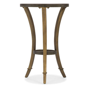 6080-50 Transitional Metal Tube With Cast Iron Round Accent Martini Table