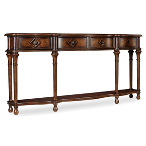 963-85 Transitional Hardwood Solids With Cherry And Chestnut Burl Veneers 72'' Hall Console