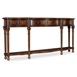 963-85 Transitional Hardwood Solids With Cherry And Chestnut Burl Veneers 72'' Hall Console