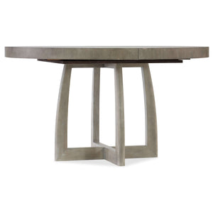 Affinity Transitional 48In Round Pedestal Dining Table W/1-18In Leaf In Rubberwood Solids And Oak Veneer