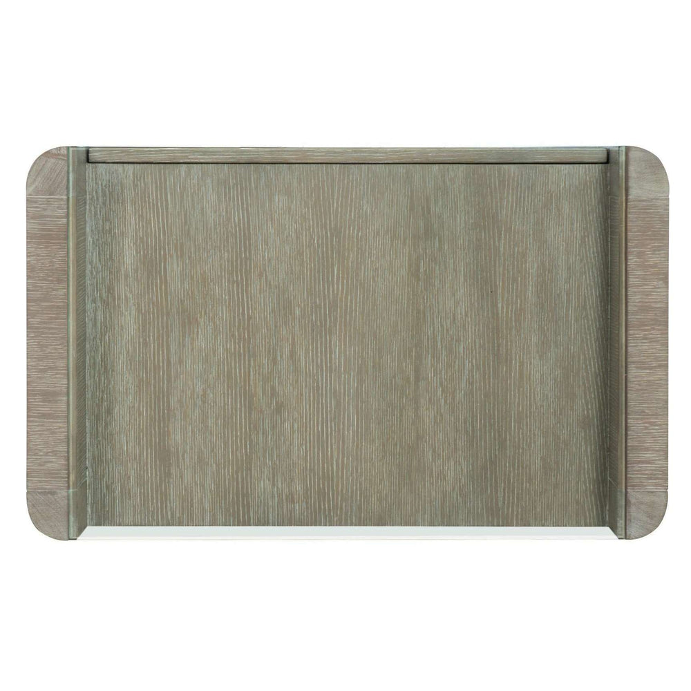 Affinity Transitional Three-Drawer Nightstand with Oak Veneer and Stylish Greige Finish for Storage