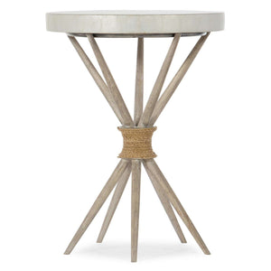 American Life-Amani Casual Beech Solids With Capiz Shell And Rope Amani Accent Table