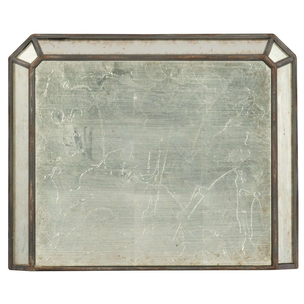 Arabella Glam Nightstand with USB Ports, Cedar Drawer, Eglomise Finish & Charcoal Accents - Stylish Storage!