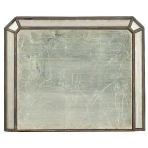 Arabella Glam Nightstand with USB Ports, Cedar Drawer, Eglomise Finish & Charcoal Accents - Stylish Storage!