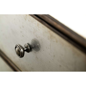 Arabella Glam Nightstand with USB Ports, Cedar Drawer, Eglomise Finish & Charcoal Accents - Stylish Storage!