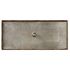 Arabella Glam Nightstand with USB Ports, Cedar Drawer, Eglomise Finish & Charcoal Accents - Stylish Storage!