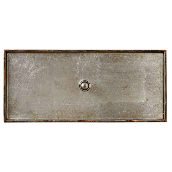 Arabella Glam Nightstand with USB Ports, Cedar Drawer, Eglomise Finish & Charcoal Accents - Stylish Storage!