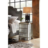 Arabella Traditional-Formal Mirrored Three-Drawer Nightstand In Poplar And Hardwood Solids With Cedar Veneers And Eglomise