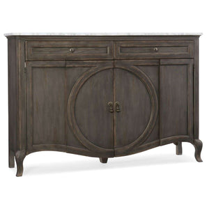 Arabella Traditional/Formal Poplar And Hardwood Solids With Oak Veneers And Marble Four-Door Two-Drawer Credenza