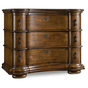 Archivist Traditional-Formal Bachelors Chest In Rubberwood Solids And Pecky Pecan Veneers With Felt