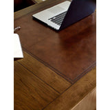 Archivist Traditional-Formal Executive Desk In Rubberwood Solids And Pecky Pecan Veneers