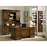 Archivist Traditional-Formal Executive Desk In Rubberwood Solids And Pecky Pecan Veneers