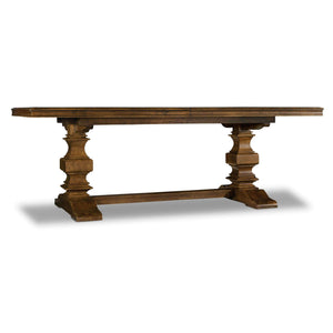 Archivist Trestle Table with Two Leaves – Elegant Solid Wood Design for Timeless Dining Experiences