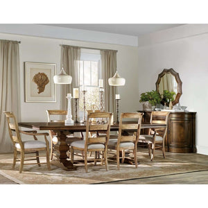 Archivist Trestle Table with Two Leaves – Elegant Solid Wood Design for Timeless Dining Experiences