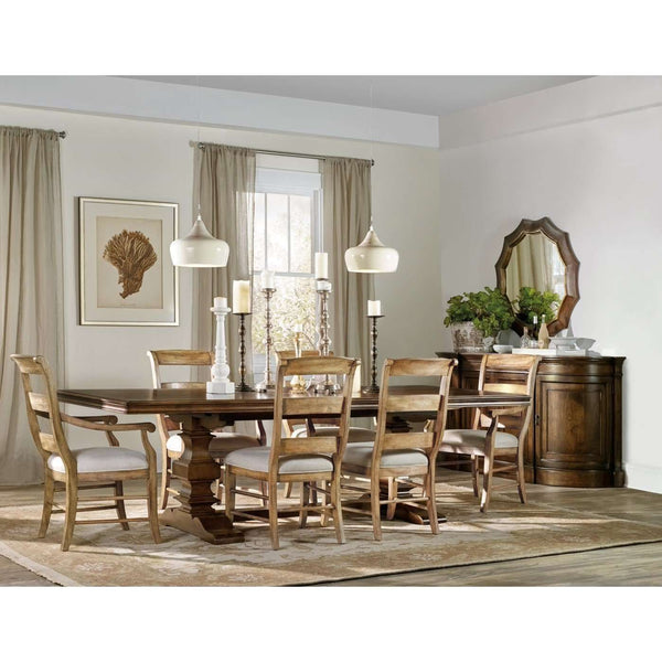 Archivist Trestle Table with Two Leaves – Elegant Solid Wood Design for Timeless Dining Experiences
