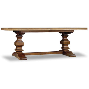 Archivist Trestle Table with Two Leaves – Elegant Solid Wood Design for Timeless Dining Experiences