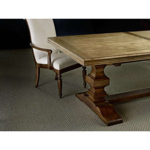 Archivist Trestle Table with Two Leaves – Elegant Solid Wood Design for Timeless Dining Experiences
