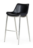 VIG Furniture Modrest Hooper - Modern Black Eco-Leather Bar Stool (Set of 2) VGHR5400B-BLK