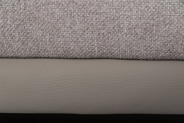 VIG Furniture David Ferrari Horizon - Modern Grey Fabric + Grey Leather U Shaped Sectional Sofa VGFTHORIZON-GRYGRY