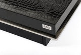 VIG Furniture A&X Horizon - Modern Crocodile Black Coffee Table with Pull Out Squares VGUNAK856-120C-BLK