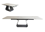 VIG Furniture Modrest Howell - Modern White Ceramic Extendable Dining Table VGYFDT8895-WHT-DT