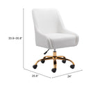 Zuo Modern Madelaine 100% Polyurethane, Plywood, Steel Modern Commercial Grade Office Chair White, Gold 100% Polyurethane, Plywood, Steel