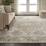 Nourison Fusion FSS11 Vintage Machine Made Power-loomed Indoor only Area Rug Cream/Grey 9'6" x 13' 99446317124