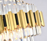 Bethel Gold Chandelier in Stainless Steel & Crystal