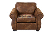 Porter Designs Hunter Wildlife Pattern Reversible to Leather-Look Transitional Chair Brown 01-33C-03-8020