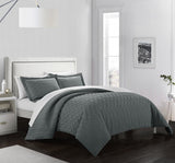 Jazmine Grey Queen 3pc Comforter Set